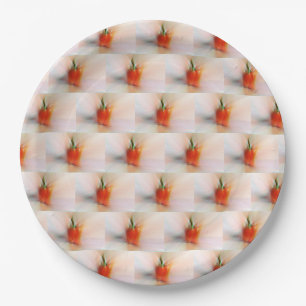 Elegant Colourful Red Peppers Food Abstract Patter Paper Plate