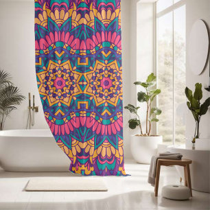 Elegant colourful seamless pattern  shower curtain