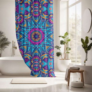 Elegant colourful seamless pattern shower curtain