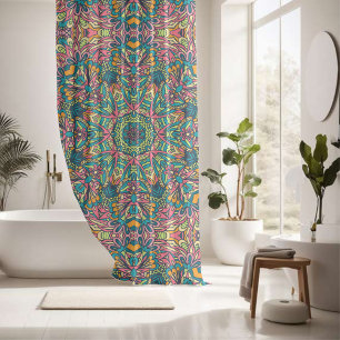Elegant colourful seamless pattern  shower curtain