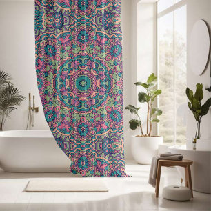 Elegant colourful seamless pattern shower curtain