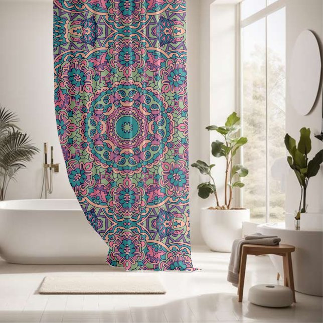 Elegant colourful seamless pattern  shower curtain (Creator Uploaded)