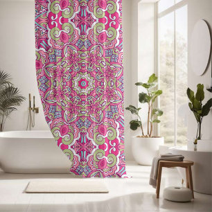 Elegant colourful seamless pattern shower curtain