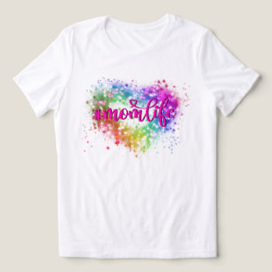 Elegant Colourful sparking glitter heart mum life Tri-Blend Shirt