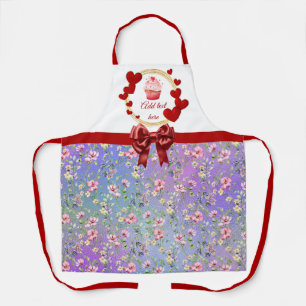 Elegant Colourful Spring Floral Watercolor Pattern Apron