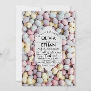 Elegant Colourful Stones Modern Photo Wedding Invitation