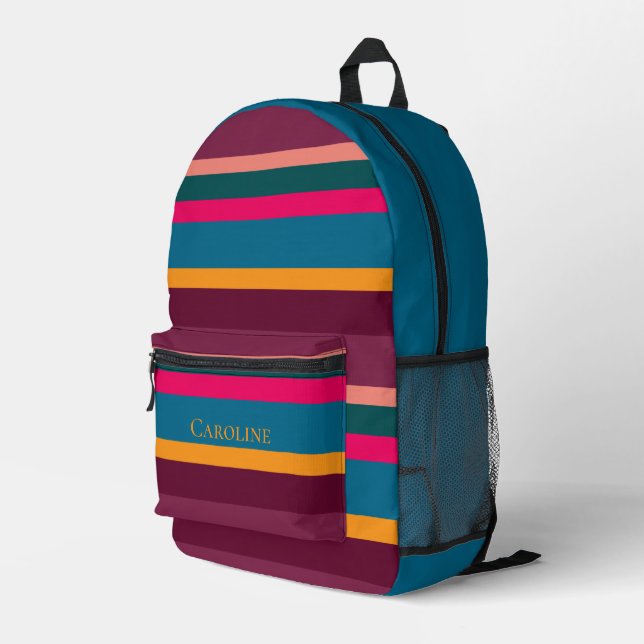 Elegant colourful striped Print Cut Sew Bag (Back Corner Right)