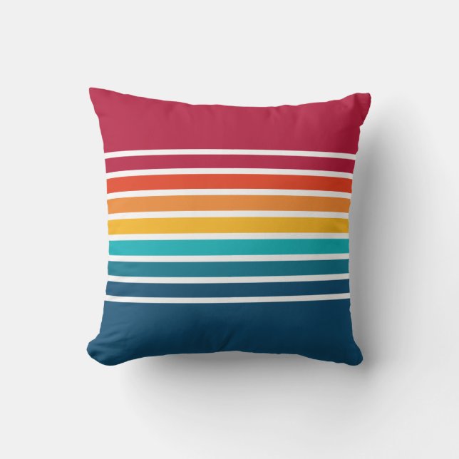 Elegant Colourful Stripes Pattern  Cushion (Front)