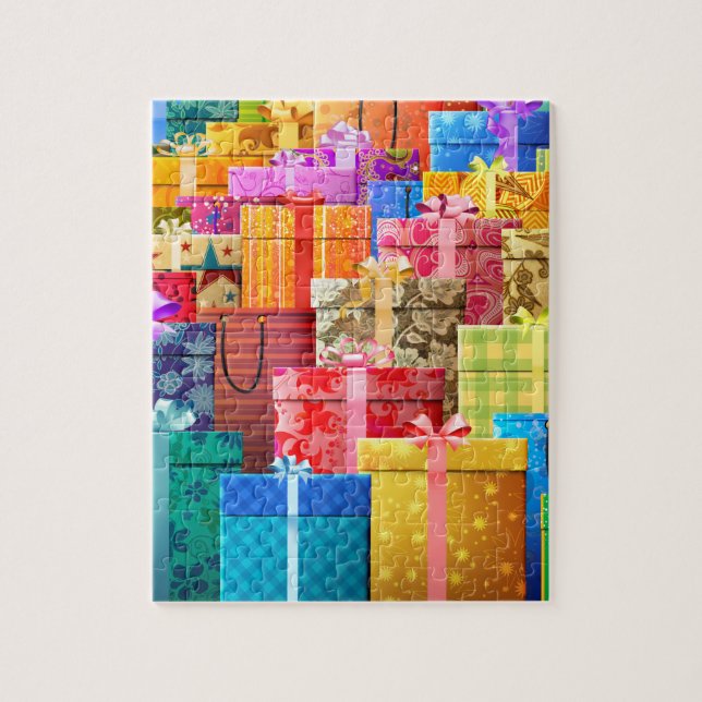 Elegant Colourful Stylish Holiday Shopping Gifts Jigsaw Puzzle (Vertical)