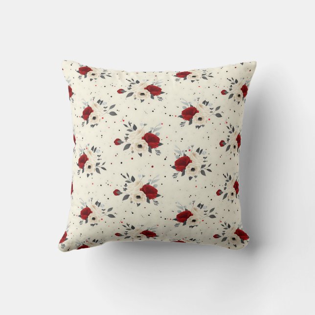 Elegant Colourful Stylish Romantic Floral Chic Cushion (Back)