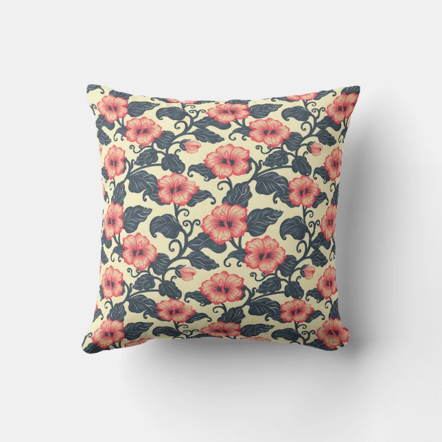 Elegant Colourful Stylish Romantic Floral Chic Thr Cushion (Back)
