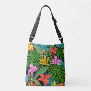 Elegant Colourful Summer Tropical Floral Leaves    Crossbody Bag