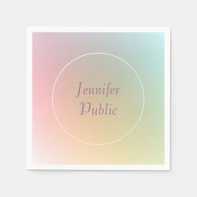 Elegant Colourful Template Calligraphy Script Napkin (Front)