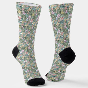 Elegant Colourful Tropical Floral Socks