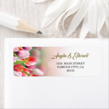 Elegant Colourful Tulip Florals Address Label