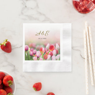 Elegant Colourful Tulip Florals Paper Napkin