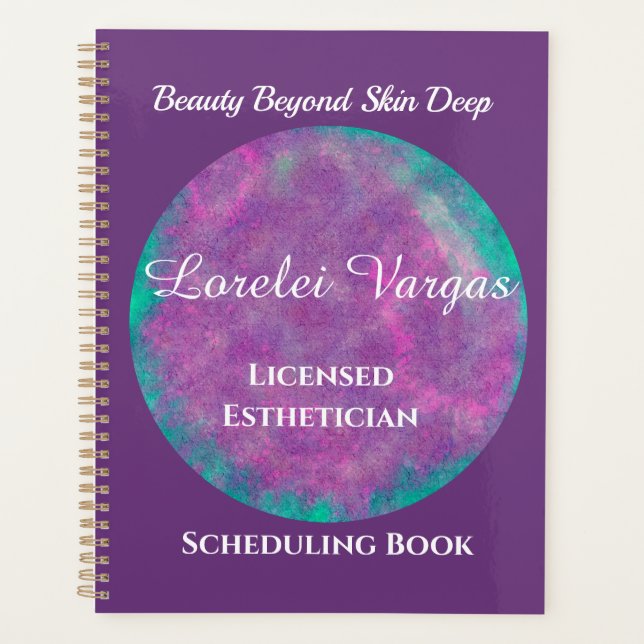 Elegant Colourful Watercolor Aesthetician Planner (Front)