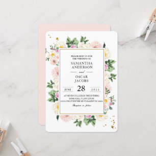 Elegant Colourful Watercolor Beauty Floral Frame Invitation