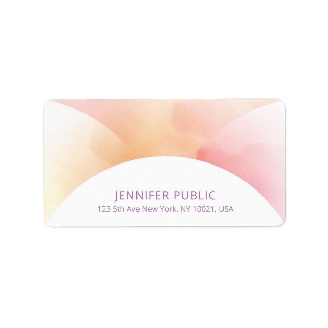 Elegant Colourful Watercolor Template Address Label (Front)
