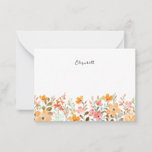 Elegant Colourful Watercolor Wildflower Floral Card
