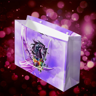 Elegant colourful wild horse large gift bag