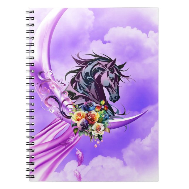 Elegant colourful wild horse notebook (Front)