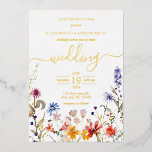 Elegant colourful wildflower wedding 