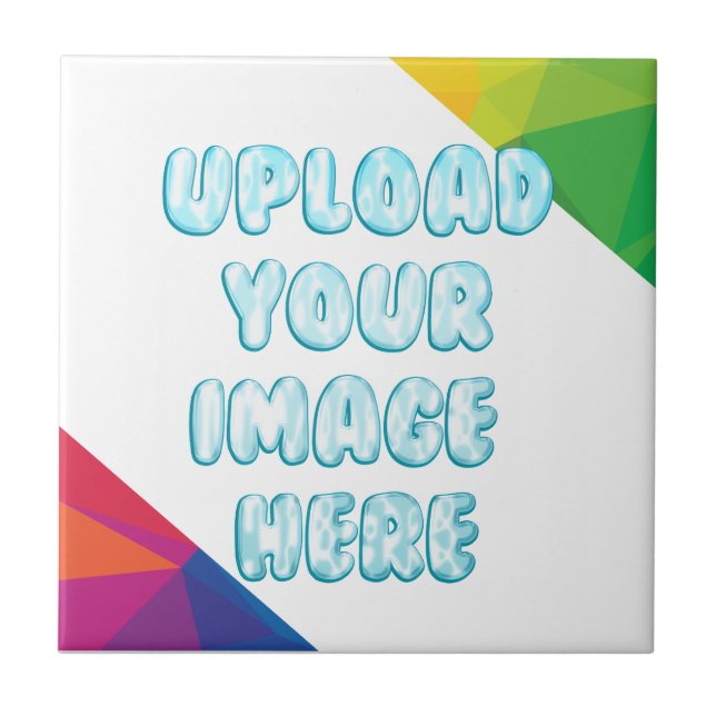 Elegant colourful with Your Own Image Photo Tile (Front)