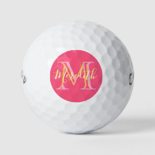 Elegant Colours Lilacs Gold Custom Monogram Name  Golf Balls