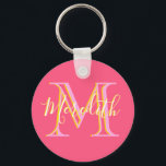 Elegant Colours Lilacs Gold Custom Monogram Name  Key Ring<br><div class="desc">This beautiful and sophisticated design features unique multi-colour lettering for the Monogram and First name.  The colours are soft and gentle like a flower.     Any design questions or special requests,  just email: charmdesignstudio@rcn.com and we'll be happy to assist.</div>