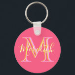 Elegant Colours Lilacs Gold Custom Monogram Name  Key Ring<br><div class="desc">This beautiful and sophisticated design features unique multi-colour lettering for the Monogram and First name.  The colours are soft and gentle like a flower.     Any design questions or special requests,  just email: charmdesignstudio@rcn.com and we'll be happy to assist.</div>