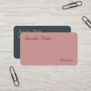 Elegant Colours Modern Handwritten Minimalistic Business Card
