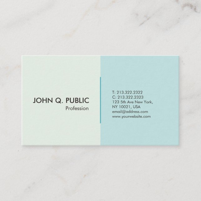 Elegant Colours Modern Professional Blue Business Card (Front)
