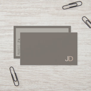 Elegant Colours Modern Professional Monogram Plain Business Card
