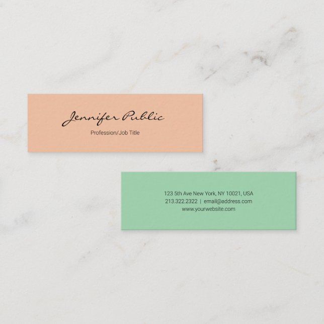 Elegant Colours Modern Professional Simple Templat Mini Business Card (Front/Back)