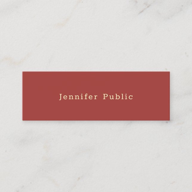 Elegant Colours Modern Template Professional Chic Mini Business Card (Front)