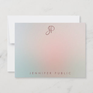 Elegant Colours Script Monogrammed Modern Simple Card