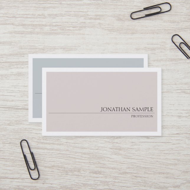 Elegant Colours Sleek Modern Plain Professional Business Card (Front/Back In Situ)