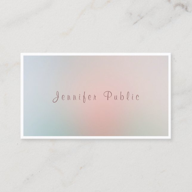 Elegant Colours Template Modern Script Monogram Business Card (Front)