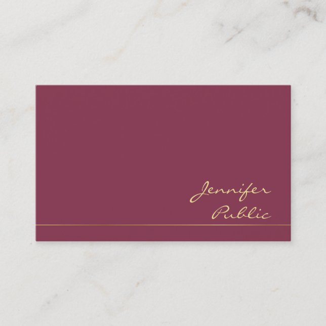 Elegant Colours Trendy Modern Silk Finish Luxury Business Card (Front)