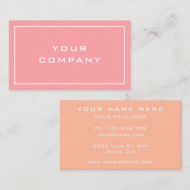 Elegant Colours Your Own Design Business Card (Front/Back)