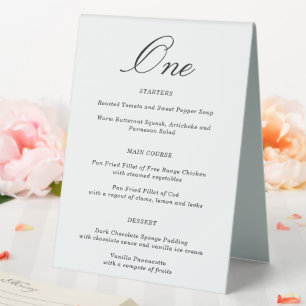 Elegant Combined Wedding Table Number & Menu   1