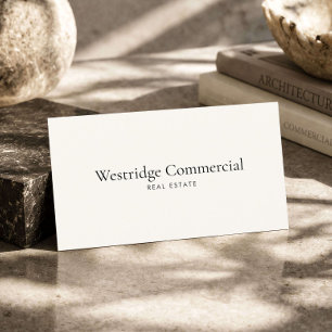 Elegant Commercial Real Estate Luxury Ivory Business Card