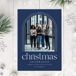 Elegant Company Business Arch Photo Christmas Postcard