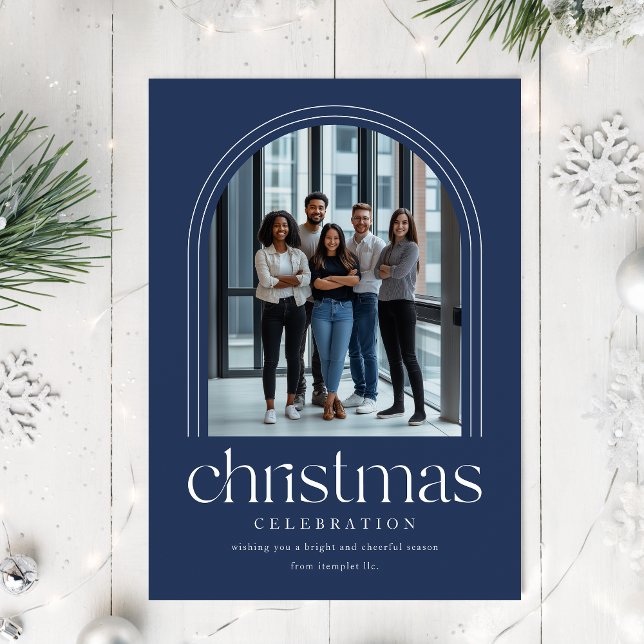 Elegant Company Business Arch Photo Christmas Postcard (Creator Uploaded)