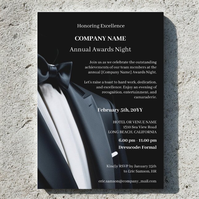 Elegant Company business award gala night  Invitation (Creator Uploaded)