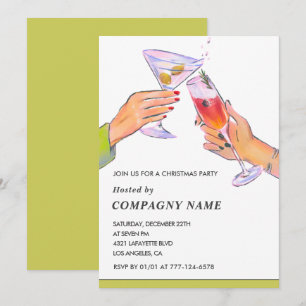 Elegant Company Christmas Party Cocktail Party Invitation