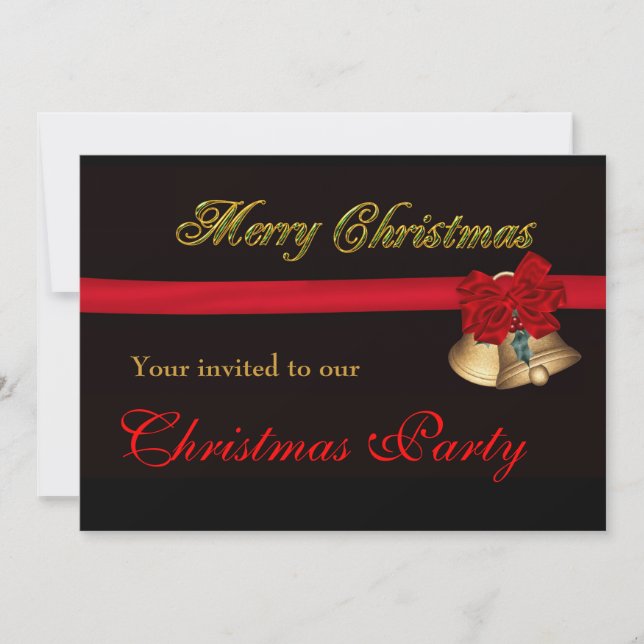 Elegant Company Christmas Party Invitation (Front)