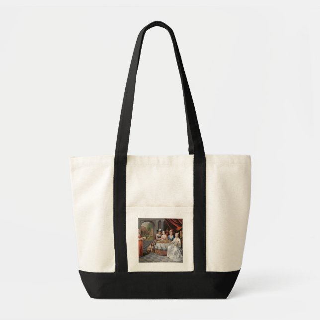 Elegant company dining in an pillared hall (panel) tote bag (Front)
