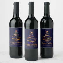 Elegant Company Holiday Party Navy Blue Gold